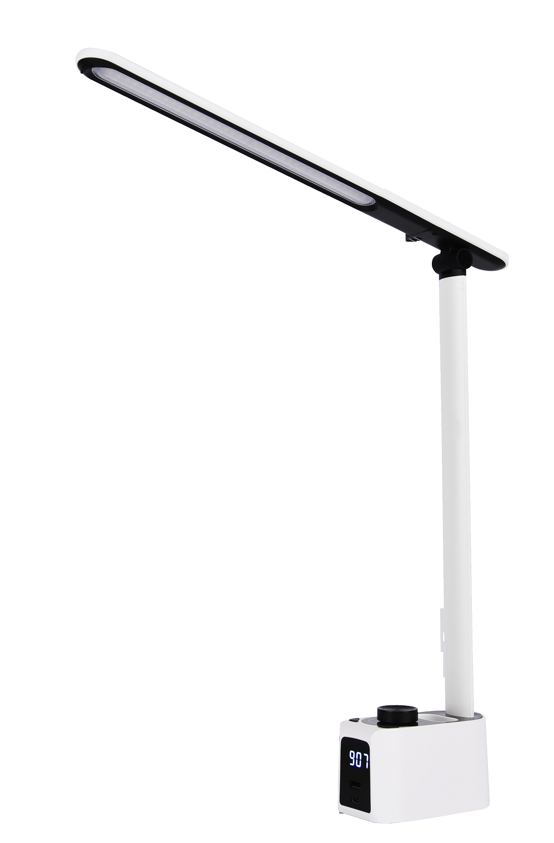 Настільна LED лампа BUSIS 11 Ват (Годинник+ЗП 25W) БІЛА LEDium